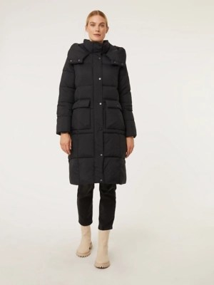 Black Longline Padded Coat Women at ASDA
