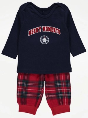 Matching Navy Merry Moments Christmas Pyjamas Baby at ASDA