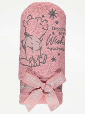 Disney Winnie The Pooh Pink Hooded Towel Baby at ASDA