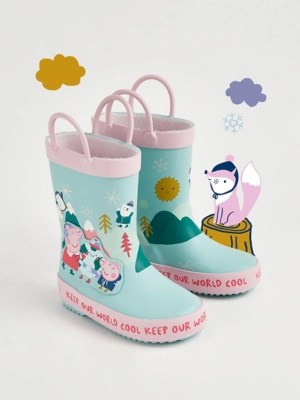Peppa Pig Aqua Ice Caps Snow Scene Wellington Boots Kids at ASDA