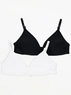 Assorted Lightly Padded First Bras 2 Pack Kids at ASDA