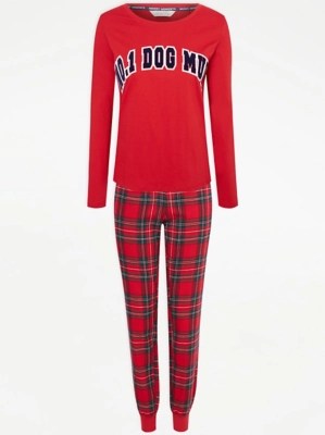 Matching Dog Mum Red Christmas Pyjamas Women at ASDA