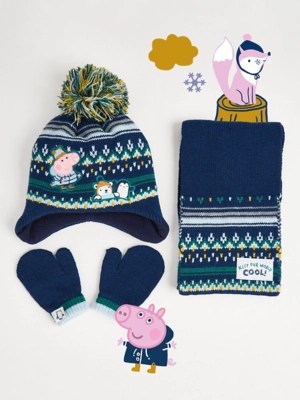 Peppa Pig Pig Ice Caps Hat Scarf and Gloves Set Kids
