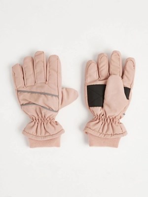 Pink Ski Gloves Kids at ASDA