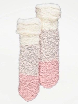 Pink Fleece Bed Socks Women at ASDA