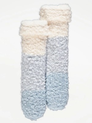 Blue Fleece Bed Socks Women at ASDA
