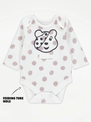 Easy On Children In Need Adaptive Pudsey Print Bodysuit Baby