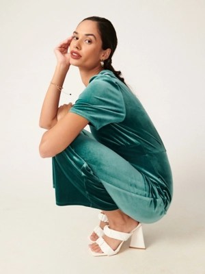 Green Velvet Jumpsuit Women at ASDA