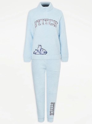 Disney Lilo & Stitch Blue Fleece Pyjamas Women at ASDA