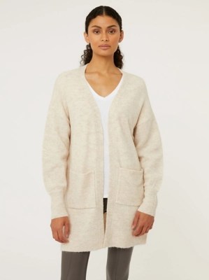 Cream Longline Soft Knitted Cardigan Women at ASDA