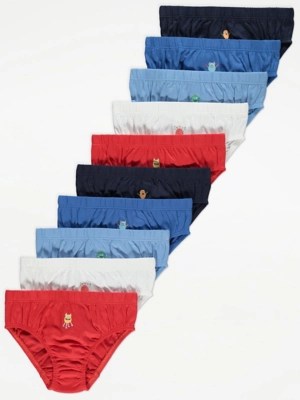 Blue Assorted Monster Briefs 10 Pack Kids at ASDA