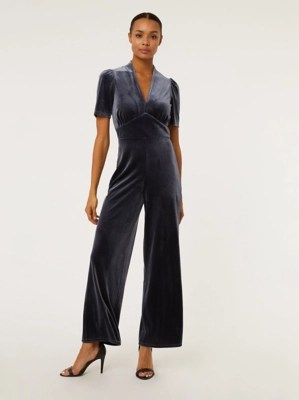 Navy Velvet Jumpsuit Women at ASDA