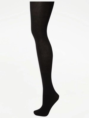 Black Cotton Soft Thermal Tights Women at ASDA