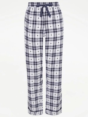 Navy Heart Checked Pyjama Bottoms Women at ASDA