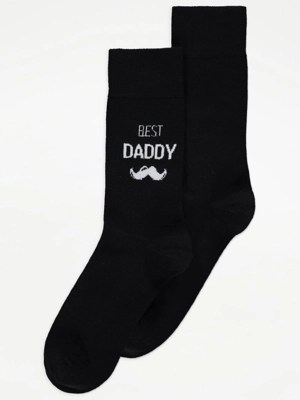 Black Best Daddy Ankle Socks Men at ASDA