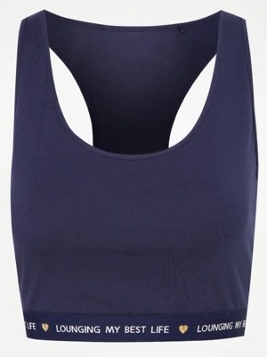 Navy Loungewear Crop Top Women at ASDA