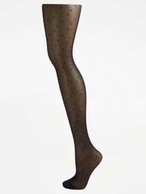 Black 40 Denier Polka Dot Tights Women at ASDA