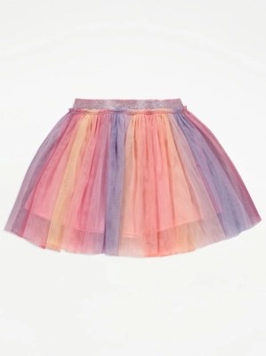 Pink Rainbow Mesh Tutu Kids at ASDA