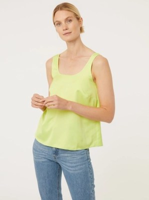 Lime Green Satin Cami Top Women at ASDA