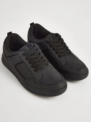 Black Lace Up Trainers Kids at ASDA