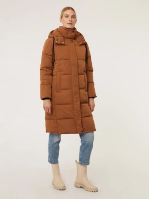 Rust Padded Longline Coat Women at ASDA