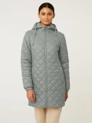 Sage Green Padded Longline Coat Women at ASDA