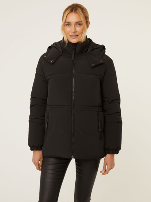 Black Padded Coat Women at ASDA