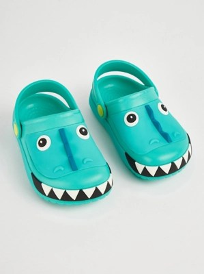 Green Dinosaur Clog Sandals Kids at ASDA