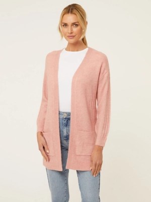 Pink Knitted Longline Cardigan Women at ASDA