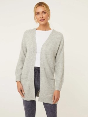 Grey Knitted Longline Cardigan Women at ASDA