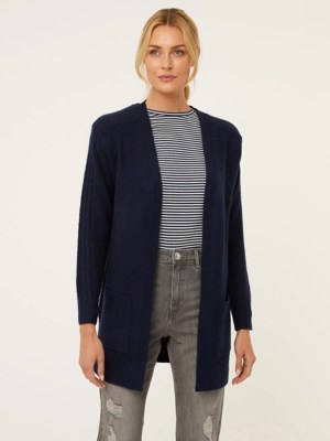 Navy Knitted Longline Cardigan Women at ASDA