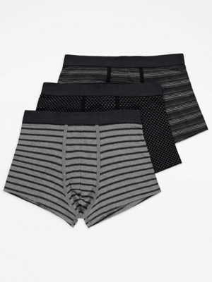 Striped Hipster Boxers 3 Pack Men at ASDA