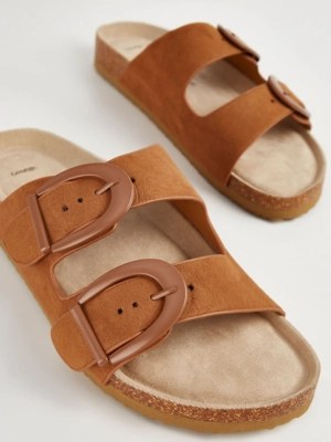 Tan Double Buckle Cork Sandals Women at ASDA