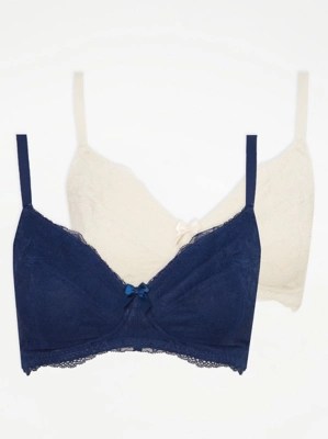 Post Surgery Lace Non Padded Bras 2 Pack Women at ASDA