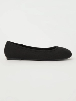 Black Canvas Ballet Shoes Women at ASDA