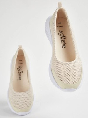 Neutral Sporty Comfort Ballet Pumps Women at ASDA