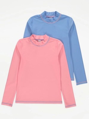 Long Sleeve Rash Vests 2 Pack Kids at ASDA