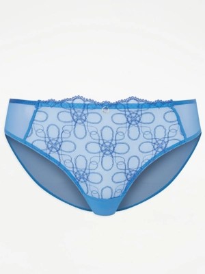 Entice Blue Floral Lace Brazilian Knickers Sale & Offers at ASDA