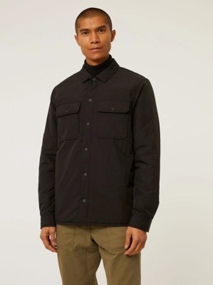 Black Padded Lightweight Shacket Men at ASDA