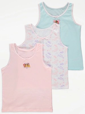 Disney Princess Character Vests 3 Pack Kids at ASDA