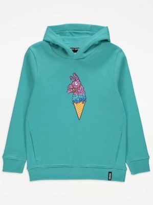 Fortnite Ice Cream Teal Hoodie Kids at ASDA