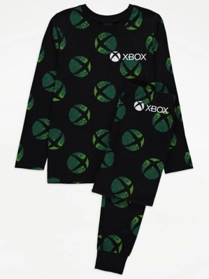 Xbox Black Logo Long Sleeve Pyjamas Kids at ASDA