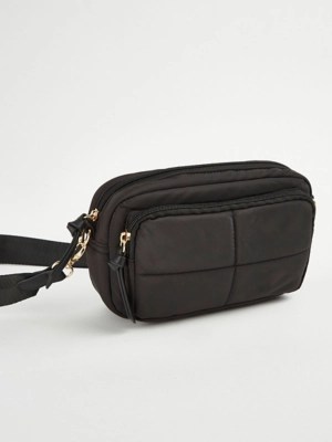 Black Padded Cross Body Bag Women at ASDA
