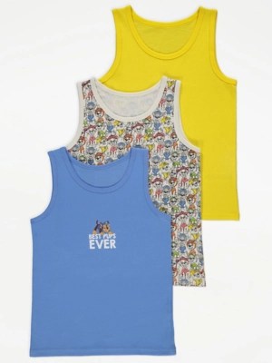 PAW Patrol Character Vests Blue 3 Pack Kids at ASDA