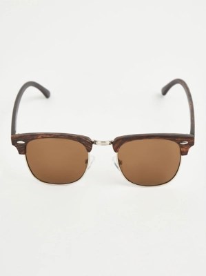 Brown Wood Effect Sunglasses Men at ASDA