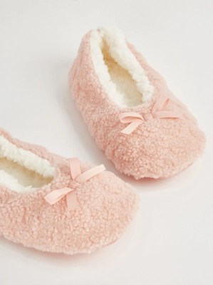 Pink Fleece Slipper Socks Women at ASDA