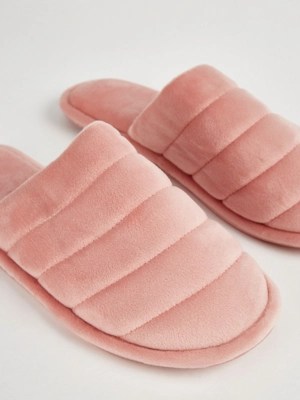 Pink Ribbed Mule Slippers Lingerie at ASDA