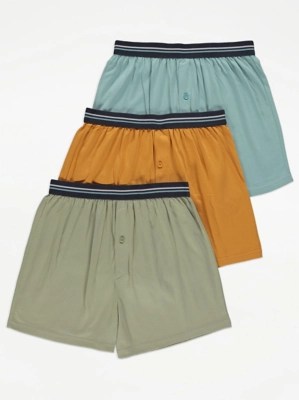 Blue Loose Fit Boxers 3 Pack Men at ASDA