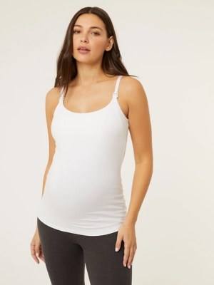 Maternity White Nursing Vest Women at ASDA
