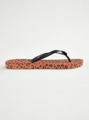 Tan Leopard Flip Flops Women at ASDA